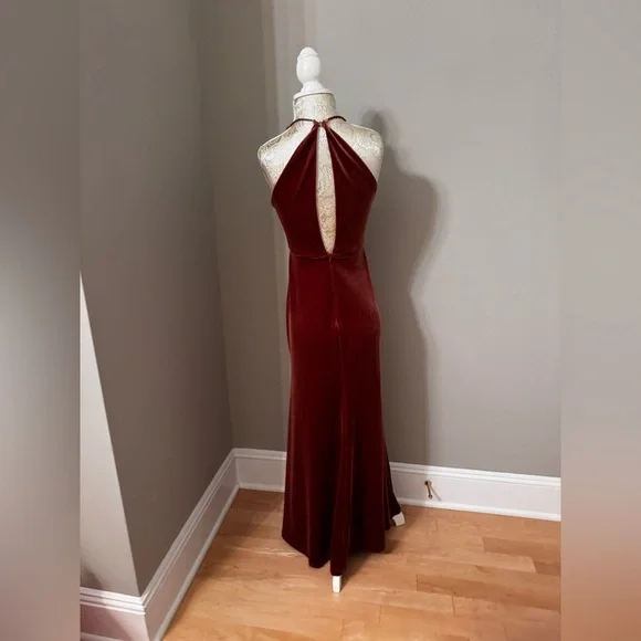 Jenny Yoo English Dusty Rose Sullivan Dress Size 0 Stretch Velvet - Picture 7 of 16